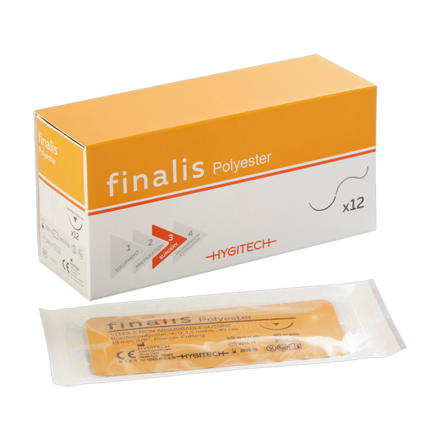 Finalis Sterile Polyester Suture: 3/0 Taper Cutting - 3/8 17mm - 75cm (12)