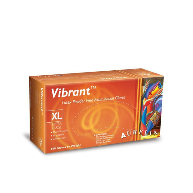 Aurelia® Vibrant™ Latex Powder Free Gloves - XS (100)