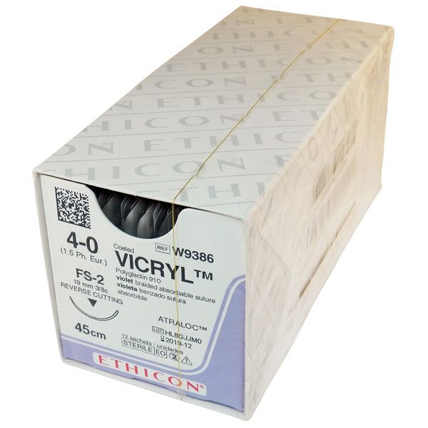 Vicryl Sutures 4-0USP 1 FS-2 1 x 12