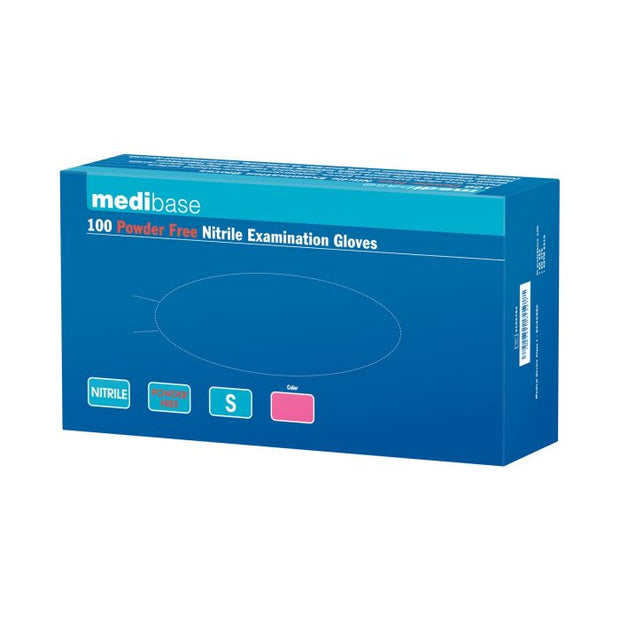 Medibase Pink Nitrile Powder Free Gloves - S (100)