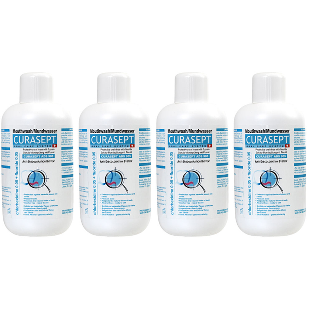 Curasept ADS Professional Mouthwash: Ortho 905 - 0.05% (4 x 900ml)