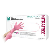 Ansell Micro-Touch NitraFree Pink Nitrile Gloves - M - 1