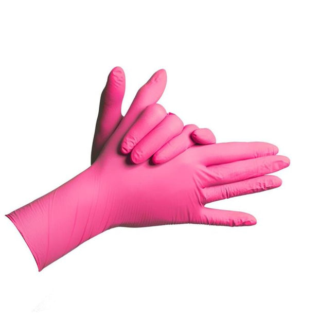Medibase Pink Nitrile Powder Free Gloves - L (100)
