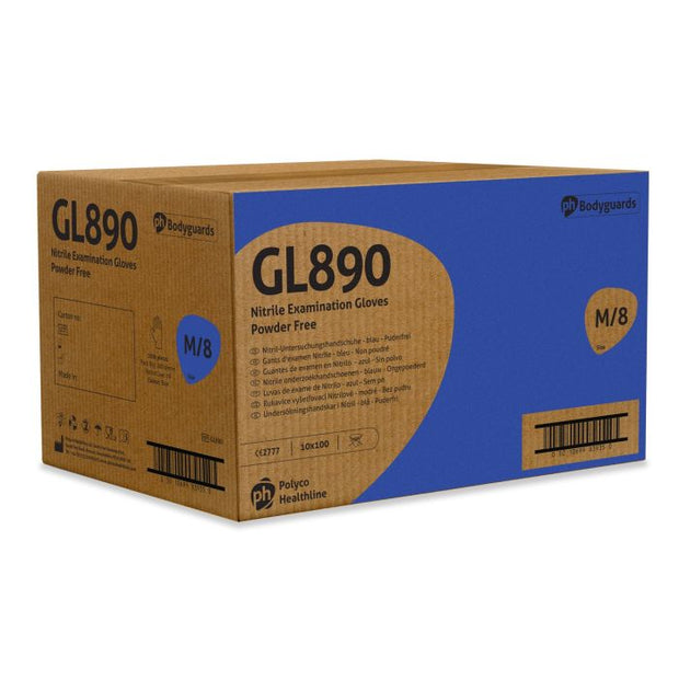 Bodyguards GL890 Blue Nitrile Examination Gloves - XL (100)
