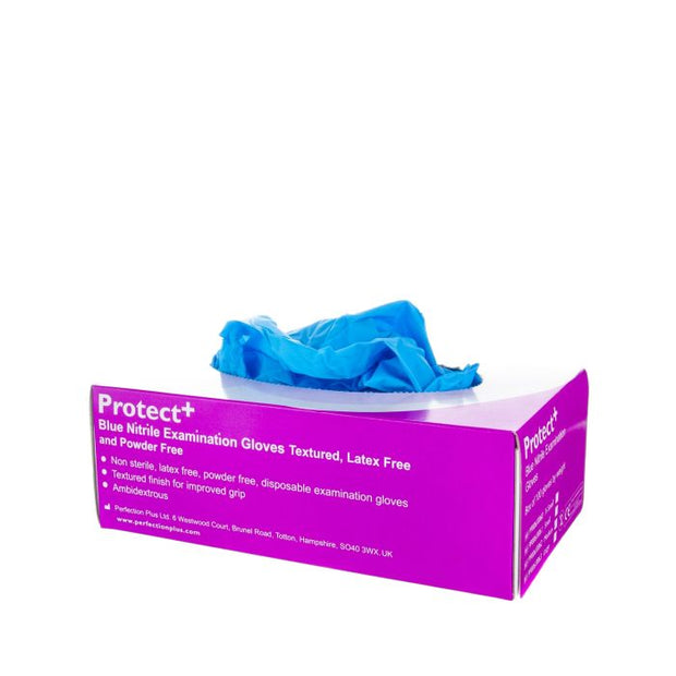 Protect+ Blue Nitrile Gloves - L (100)