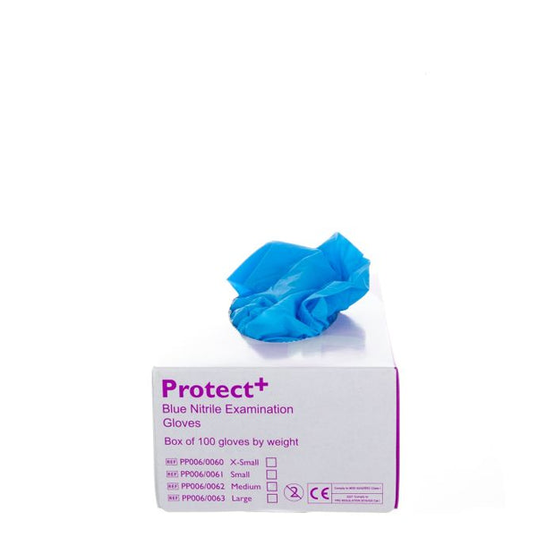 Protect+ Blue Nitrile Gloves - L (100)