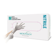 Ansell Micro-Touch White Nitrile Examination Gloves - Medium - 2