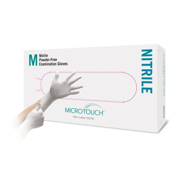 Ansell Micro-Touch White Nitrile Examination Gloves - Medium - 2
