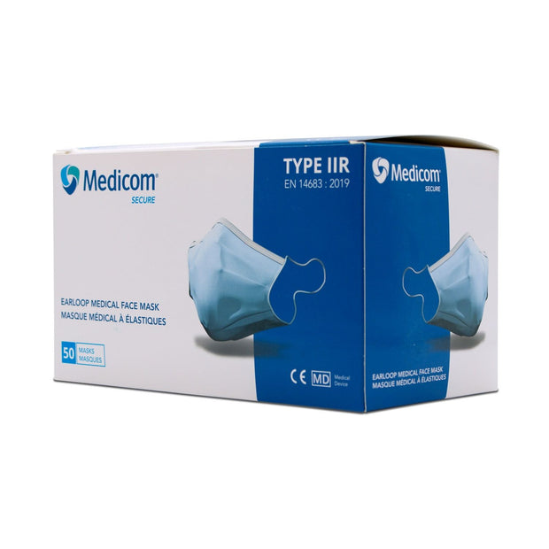 Medicom Secure Type IIR Earloop Masks - Blue (50)