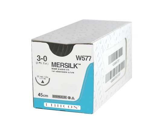 Mersilk Braided Sutures 4-0USP 1 FS-3 Conv (12)