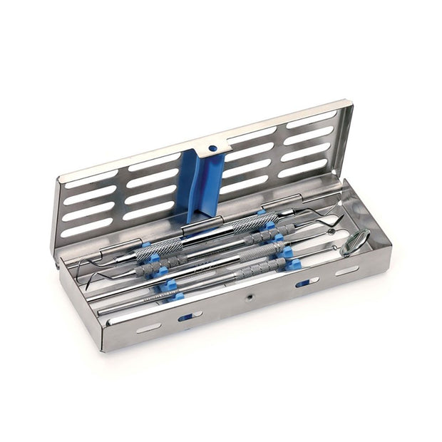 Nichrominox Stainless Steel Instrument Cassette: 18x6cm - 5 Instruments