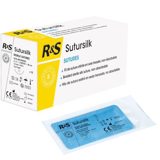 R&S Sutursilk: Cut Taper 3/8 - 17mm - 3-0 Thread (12)