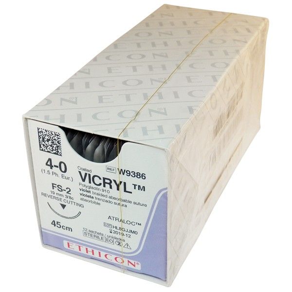Vicryl Sutures 4-0USP 1 PS-4C x 12