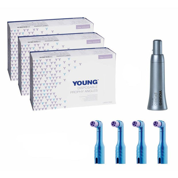 Young Disposable Prophy Angles & HP-44M Handpiece Starter Kit - Contra Petite