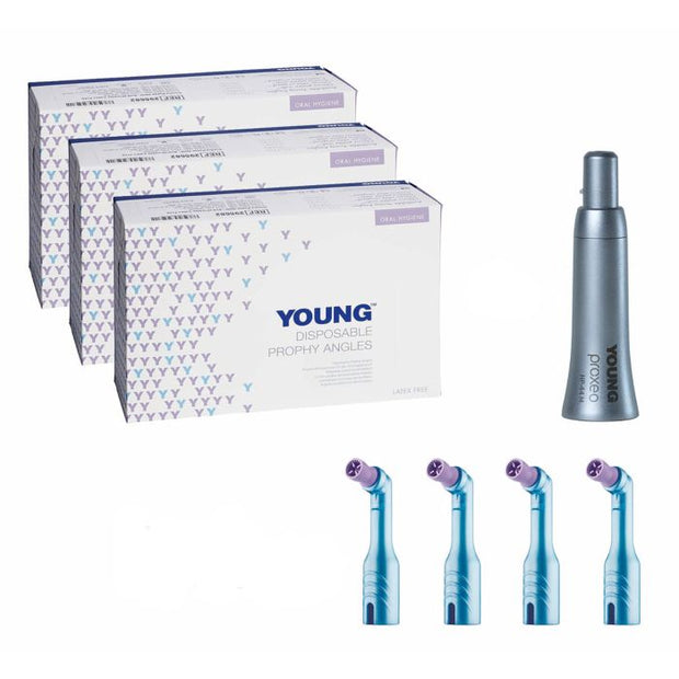 Young Disposable Prophy Angles & HP-44M Handpiece Starter Kit - Contra Petite